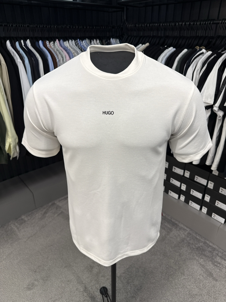 Hugo Boss Yıkamalı Kumaş T-shirt (9017-Bej)