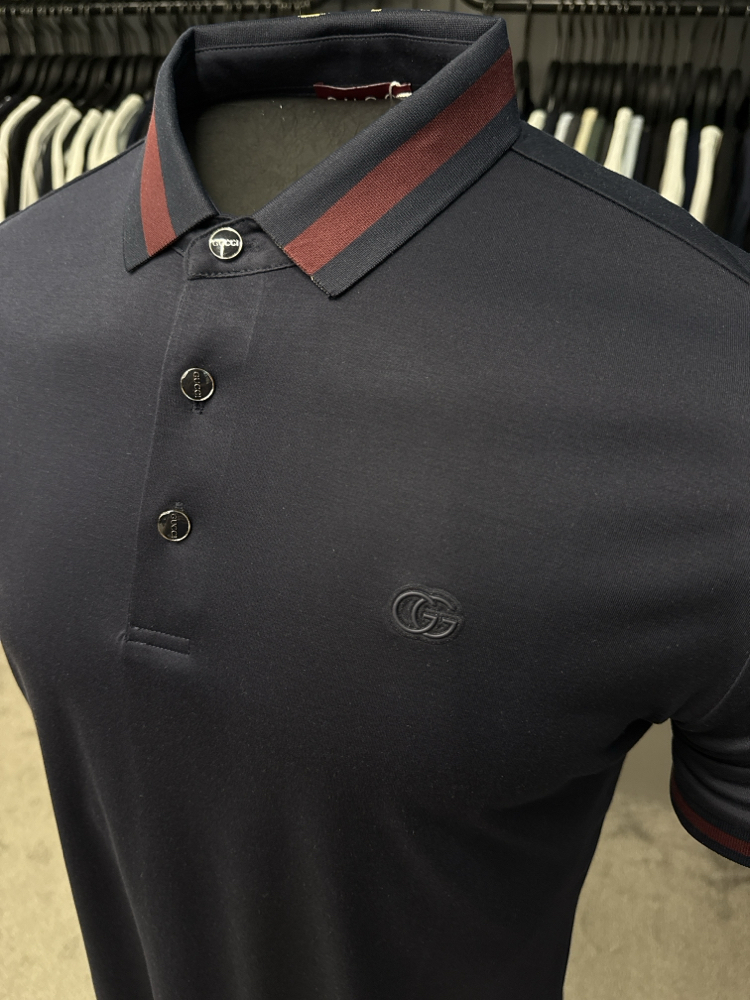 İthal Gucci Polo Yaka Kırışmayan Kumaş (0112-lacivert)