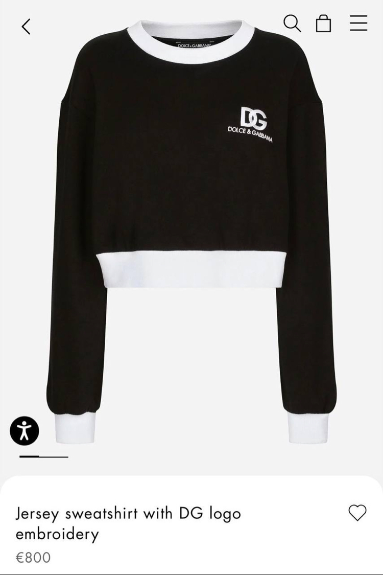 KADIN Dolce Gabbana Crop Sweat (5178-Siyah)