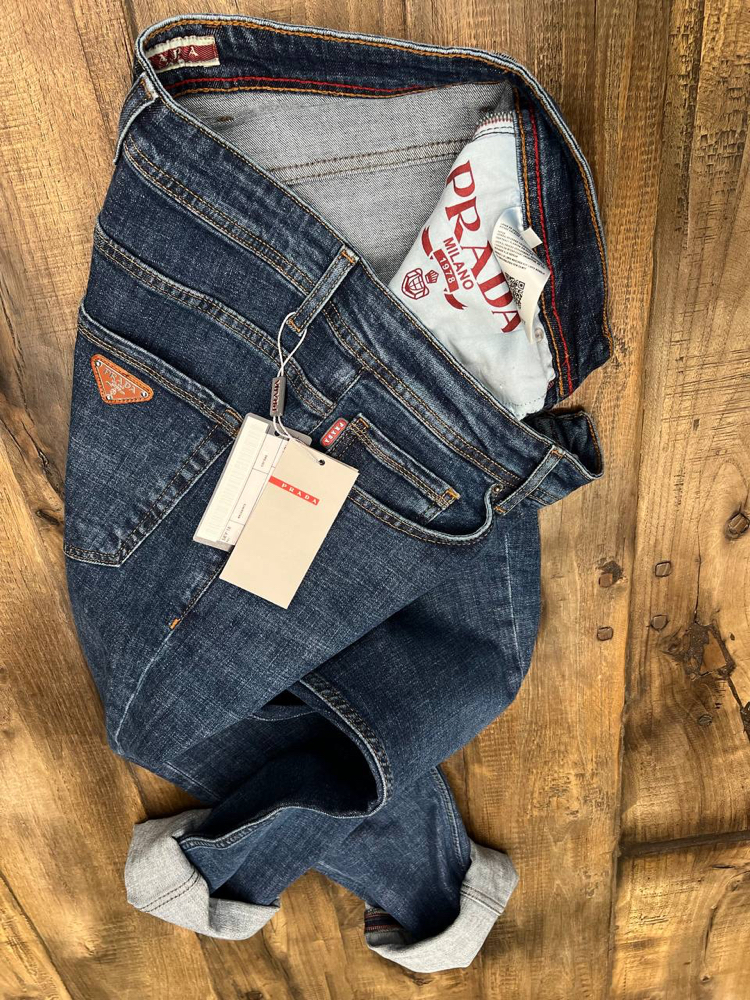 Prada Kot Pantolon (00958-Koyu Mavi)