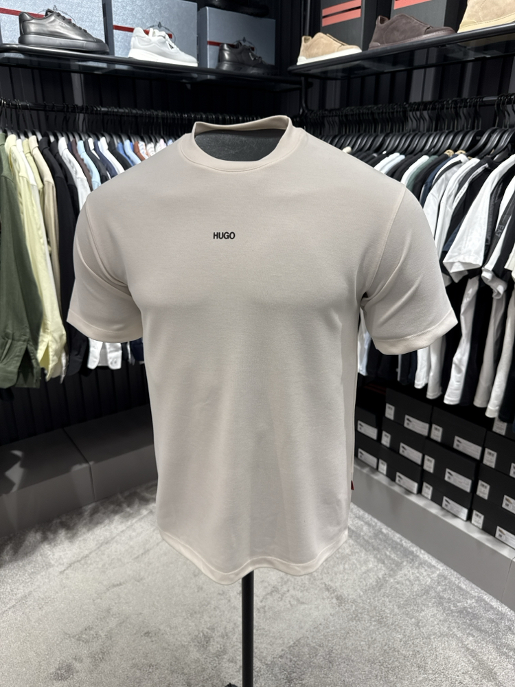 Hugo Boss Yıkamalı Kumaş T-shirt (9017-Bej)