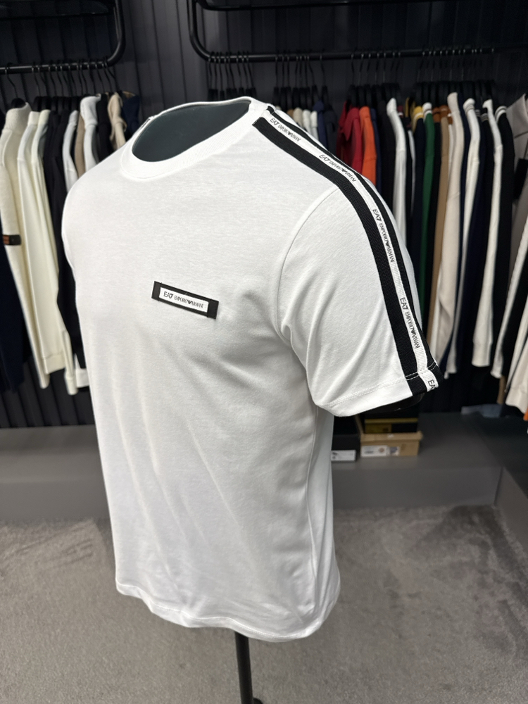 EA7 omuz detaylı T-shirt (26703-Beyaz)