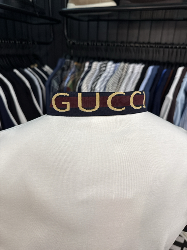 İthal Gucci Polo Yaka  Kırışmayan Kumaş (0112-beyaz)