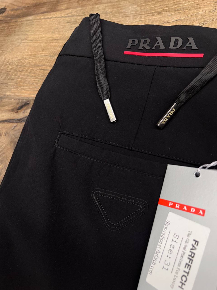 Prada Kırışmayan Kumaş Jogger Pantolon(1362-Siyah)