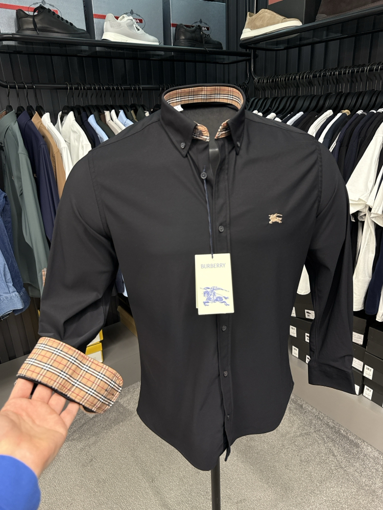 OUTLET ÜRÜNÜ Burberry İthal Kırışmayan Kumaş Gömlek (3911-siyah)