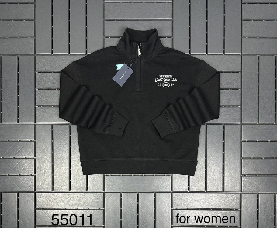 KADIN Gant Yarım Fermuarlı Sweat (55011-Siyah)