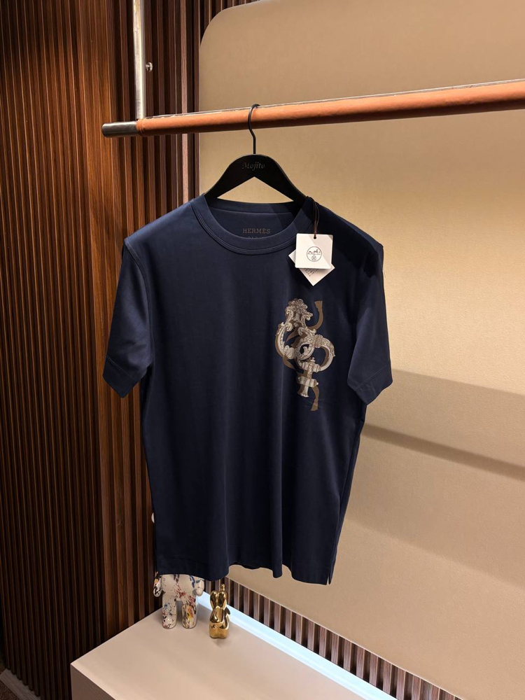 OUTLET ÜRÜNÜ İthal Hermes T-shirt (4568-Lacivert)