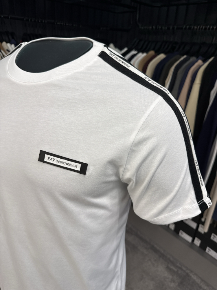 EA7 omuz detaylı T-shirt (26703-Beyaz)