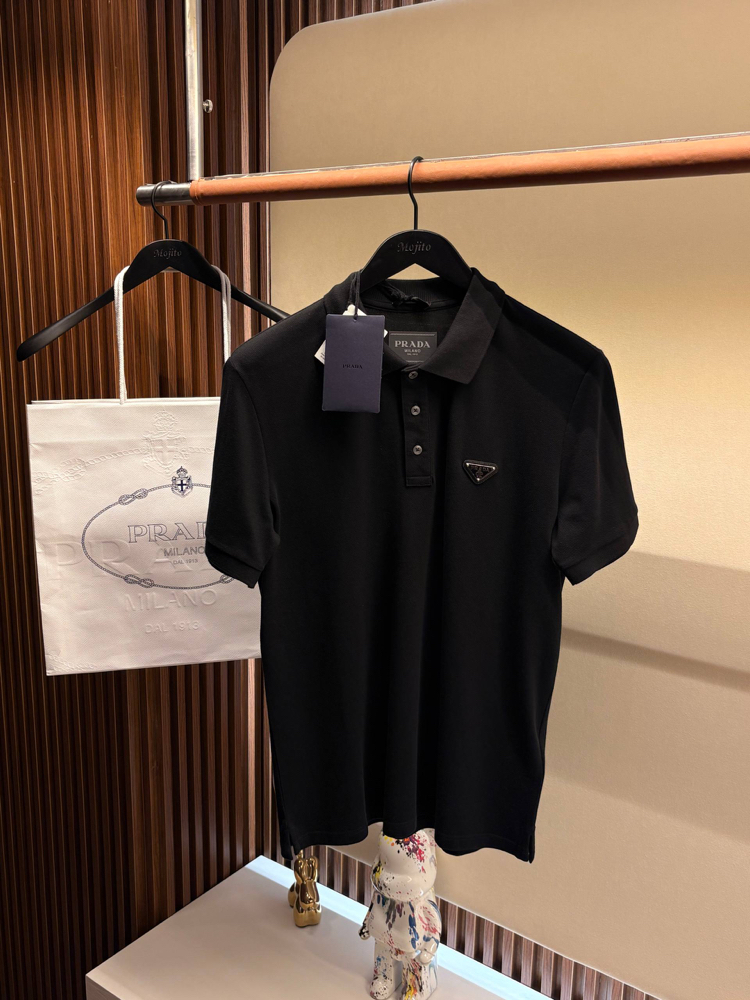 Prada Yeni Logo  Polo Yaka (3322-Siyah)