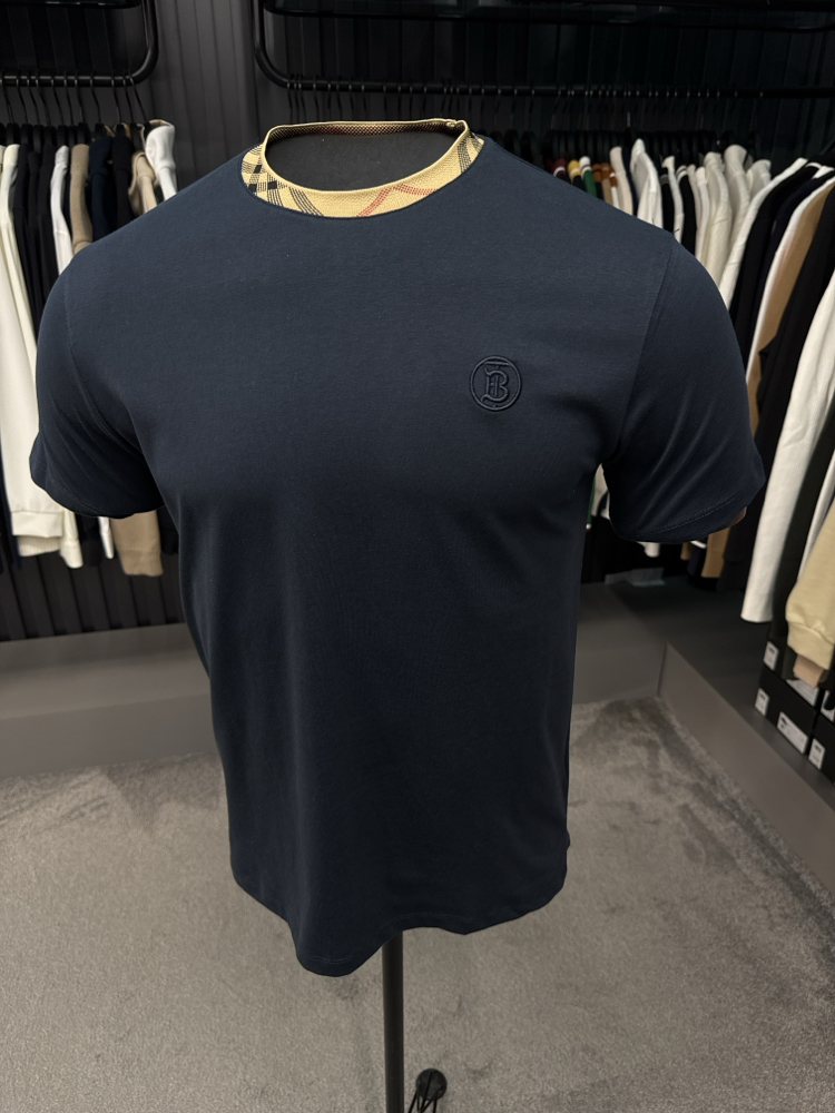 Burberry yaka detaylı T-shirt (261502-lacivert )