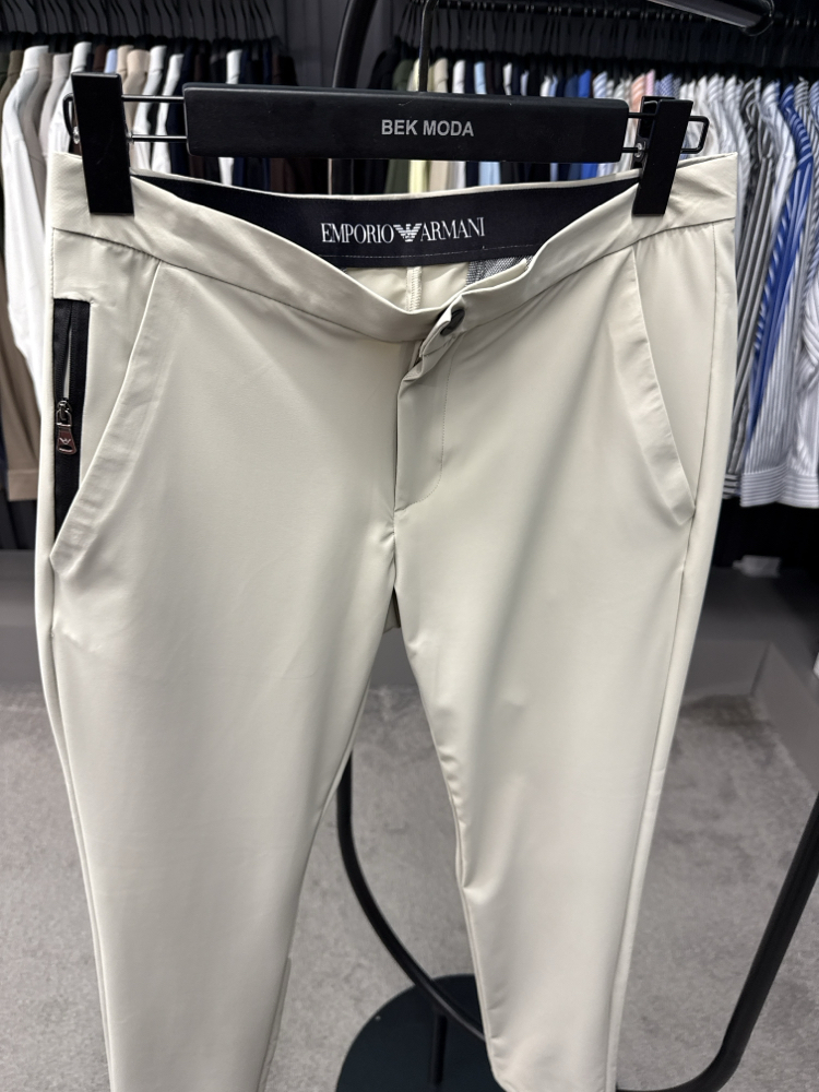 İthal Emporio Armani Kırışmayan Kumaş Jogger Pantolon(1087-Bej)