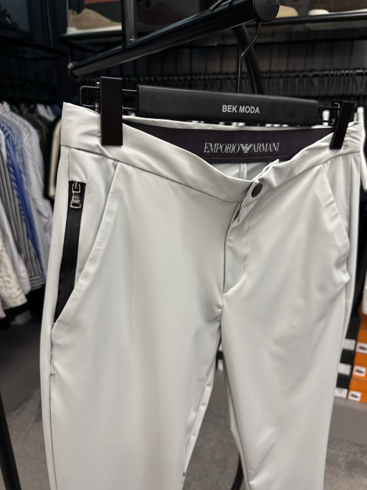İthal Emporio Armani Kırışmayan Kumaş Jogger Pantolon(1087-Taş)
