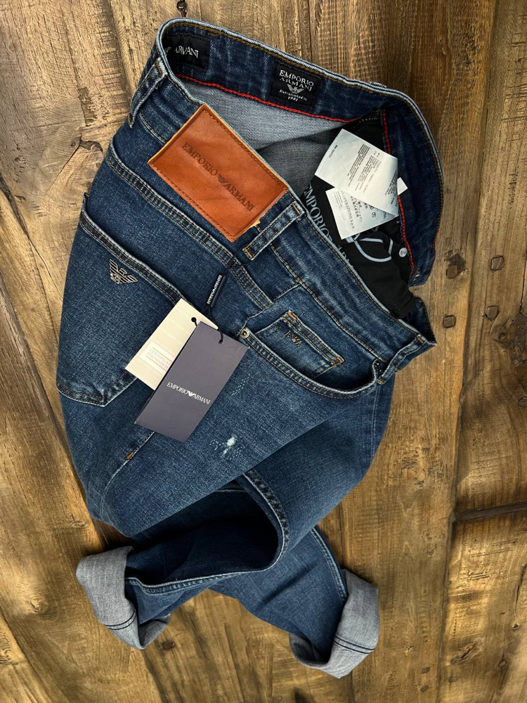 Emporio Armanı Kot Pantolon (1125-Mavi Destroy)