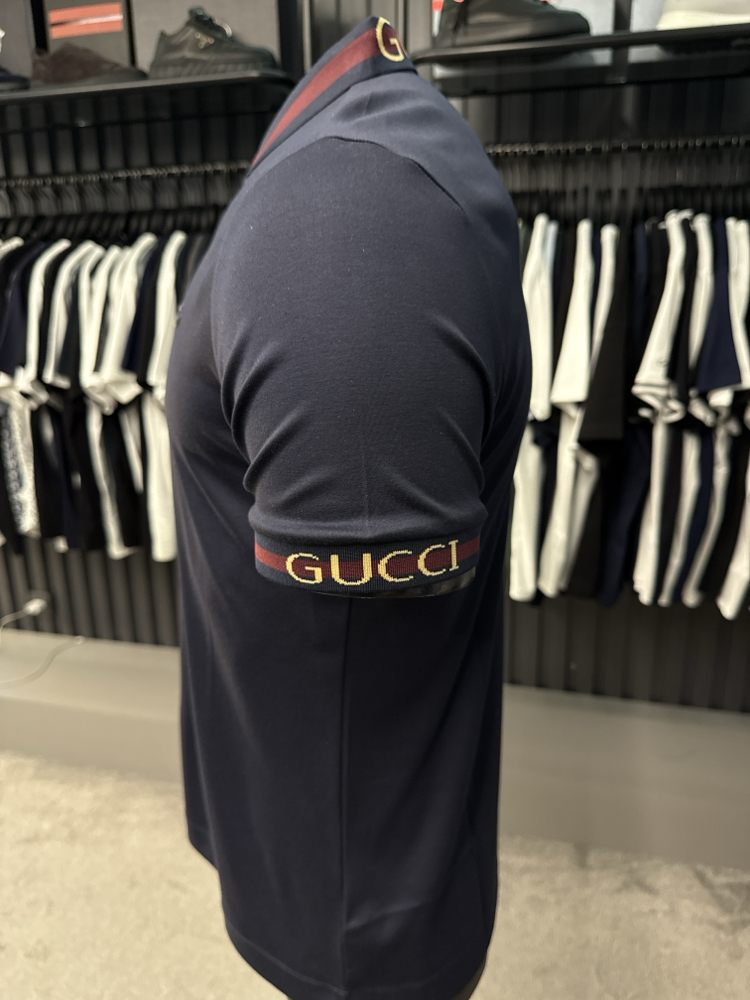 İthal Gucci Polo Yaka Kırışmayan Kumaş (0112-lacivert)