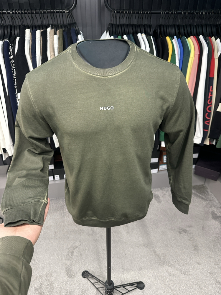 OUTLET ÜRÜNÜ Hugo Yıkamlı Kumaş SWEATSHİRT (8030-haki)