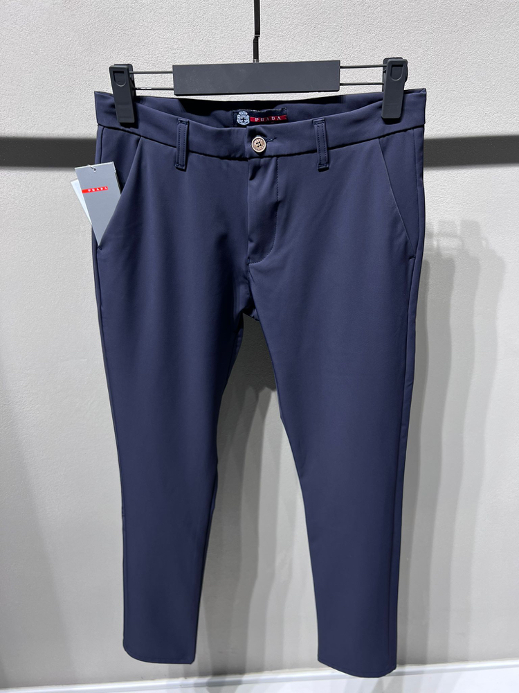 Prada Kışlık Kırışmayan Kumaş Jogger Pantolon (1299-Lacivert)