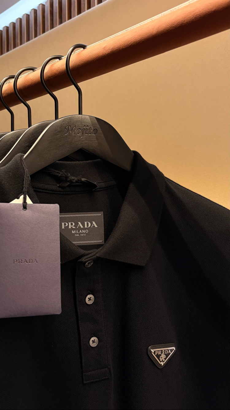 Prada Yeni Logo  Polo Yaka (3322-Siyah)