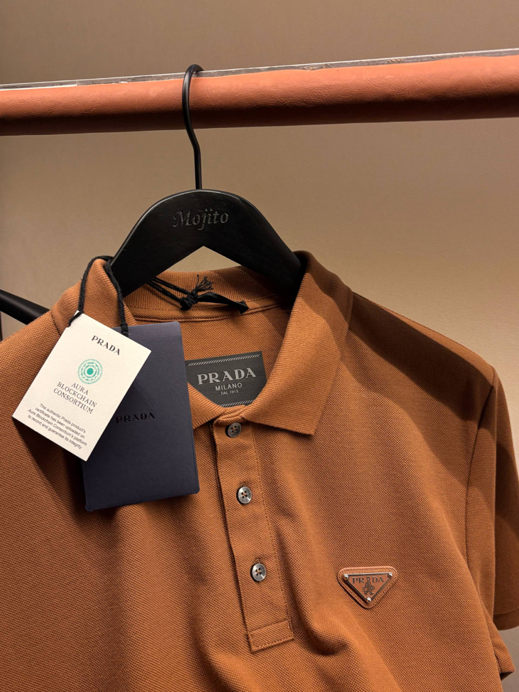 Prada Yeni Logo Polo Yaka (3322-Taba)