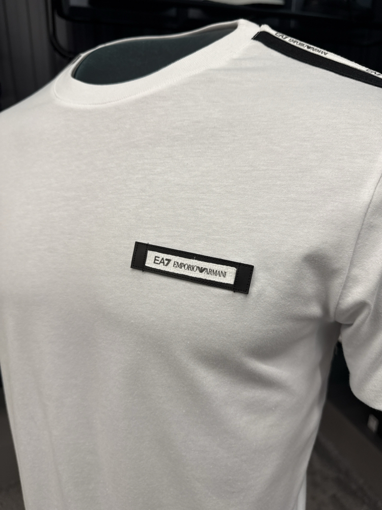 EA7 omuz detaylı T-shirt (26703-Beyaz)