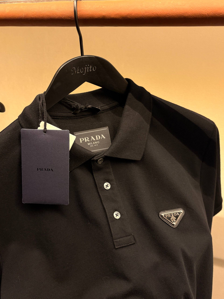 Prada Yeni Logo  Polo Yaka (3322-Siyah)