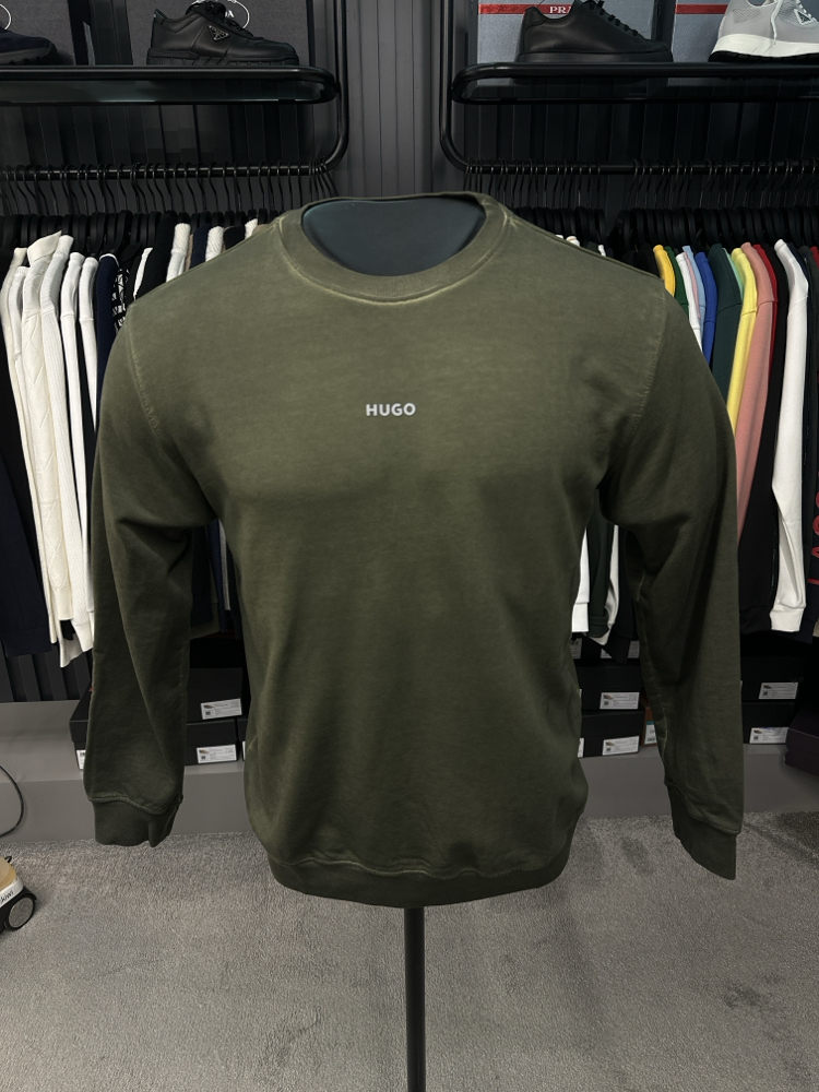 OUTLET ÜRÜNÜ Hugo Yıkamlı Kumaş SWEATSHİRT (8030-haki)