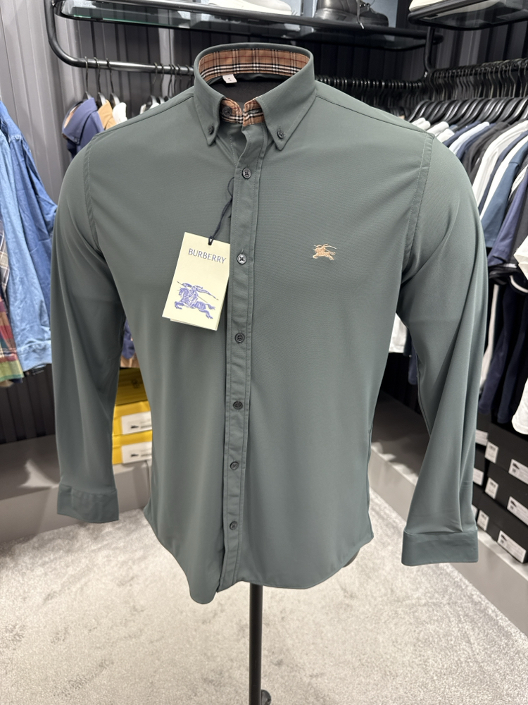 OUTLET ÜRÜNÜ Burberry İthal Kırışmayan Kumaş Gömlek (3911-mint yeşili)