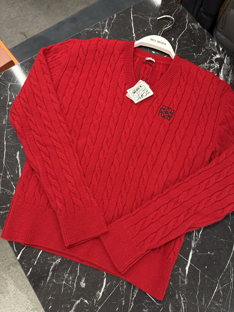 KADIN LOEWE V Yaka TRİKO (Kırmızı)