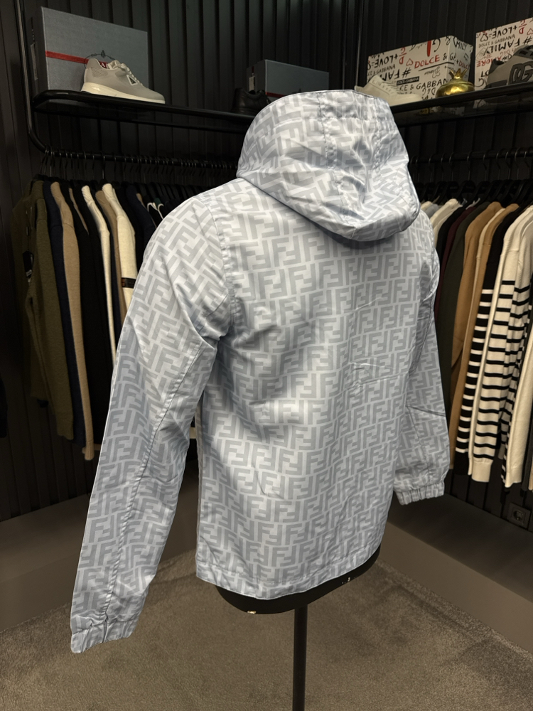 İTHAL FENDİ Kapüşonlu Yağmurluk (6262-Buz mavisi)