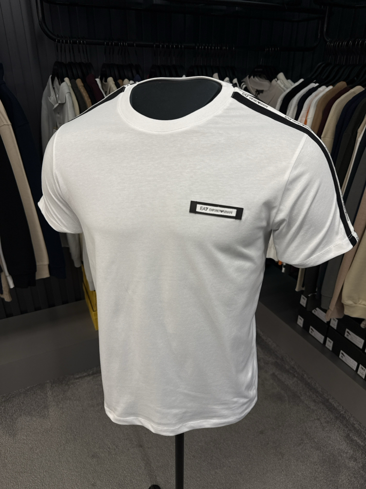 EA7 omuz detaylı T-shirt (26703-Beyaz)