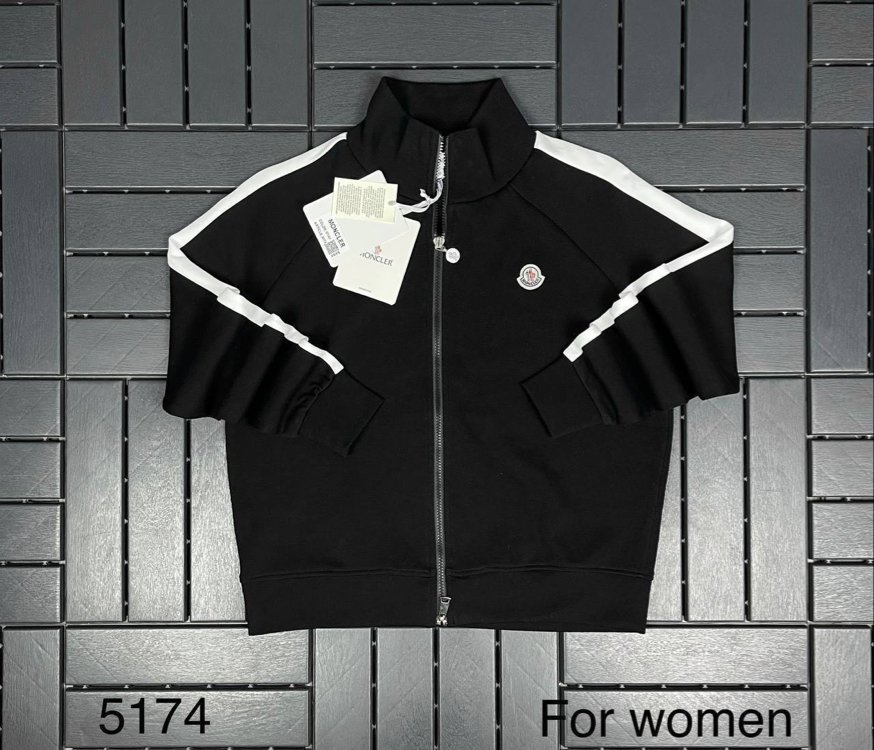 KADIN MONCLER Tam Fermuarlı Sweat  (5174-Siyah)