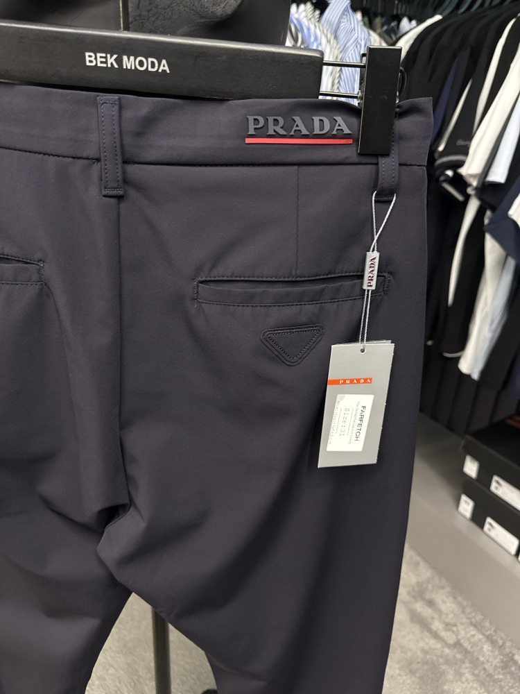 Prada Kırışmayan Kumaş Jogger Pantolon(1355-Lacivert)
