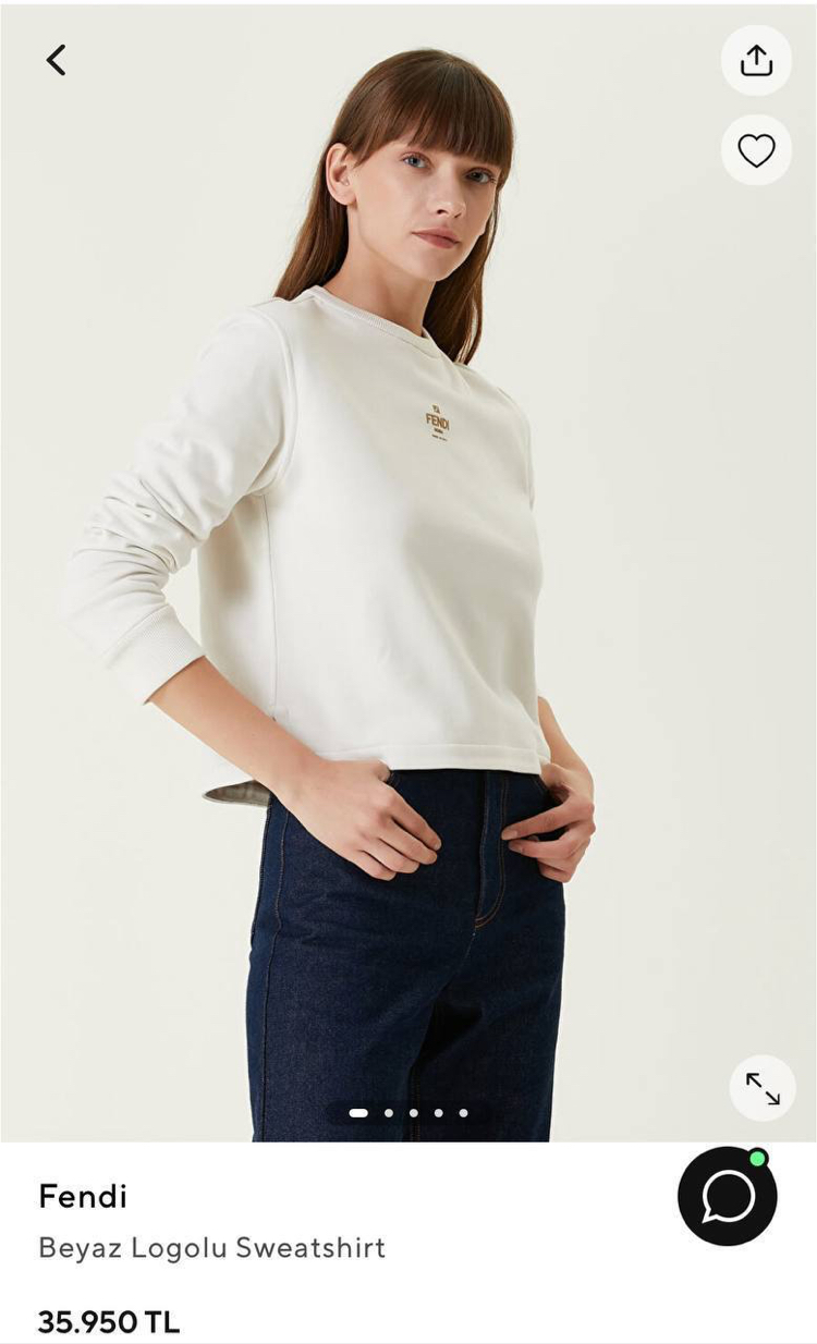 KADIN FENDİ Sweat (Beyaz)-5199-