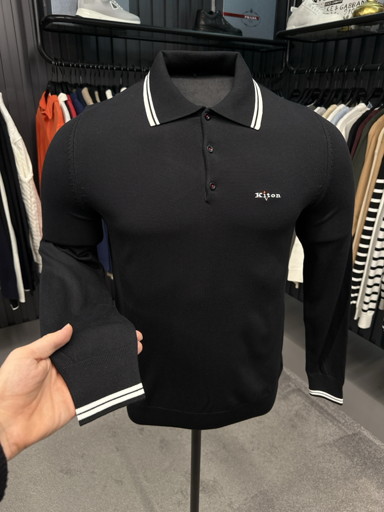 İthal KİTON Triko Polo Yaka (7202-Siyah)