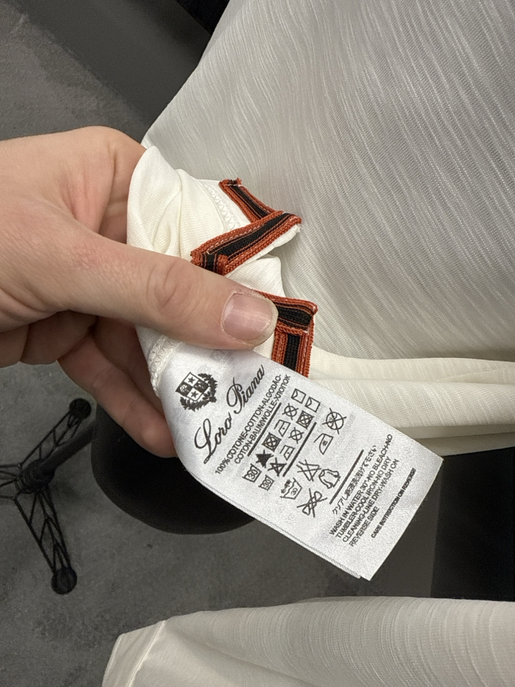 Outlet ürünü İthal Lora Piana Modal Kumaş Uzun Kollu Polo Yaka (8890-Beyaz)