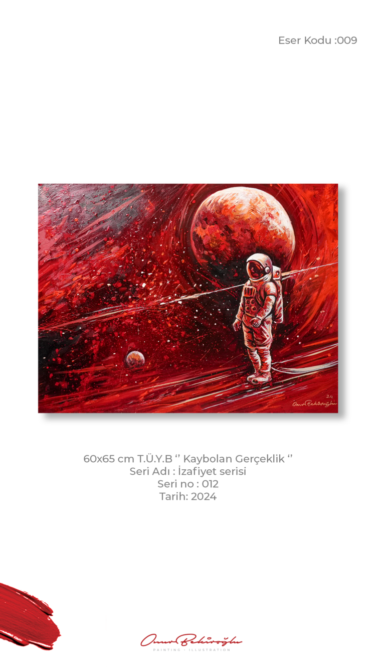 60x65 cm T.Ü.Y.B ‘’ Kaybolan Gerçeklik ‘’ (İzafiyet serisi 2024 )