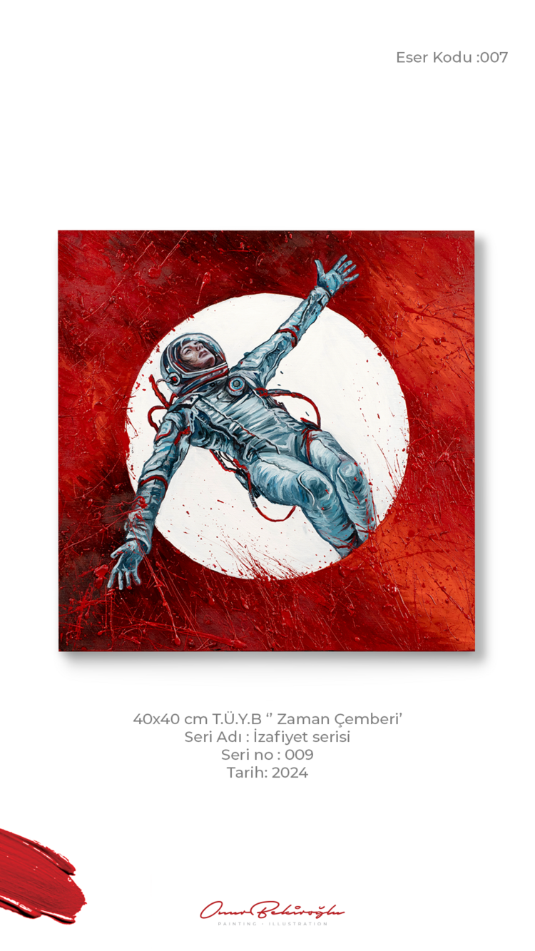 40x40 cm T.Ü.Y.B ‘’ Zaman Çemberi ‘’ (İzafiyet serisi 2024 )