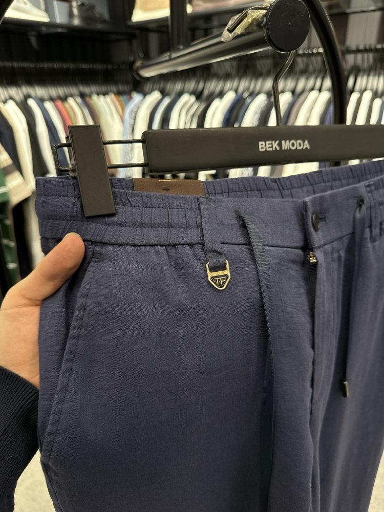 İthal Tom Ford Ham Keten Pantolon (0117-Lacivert)