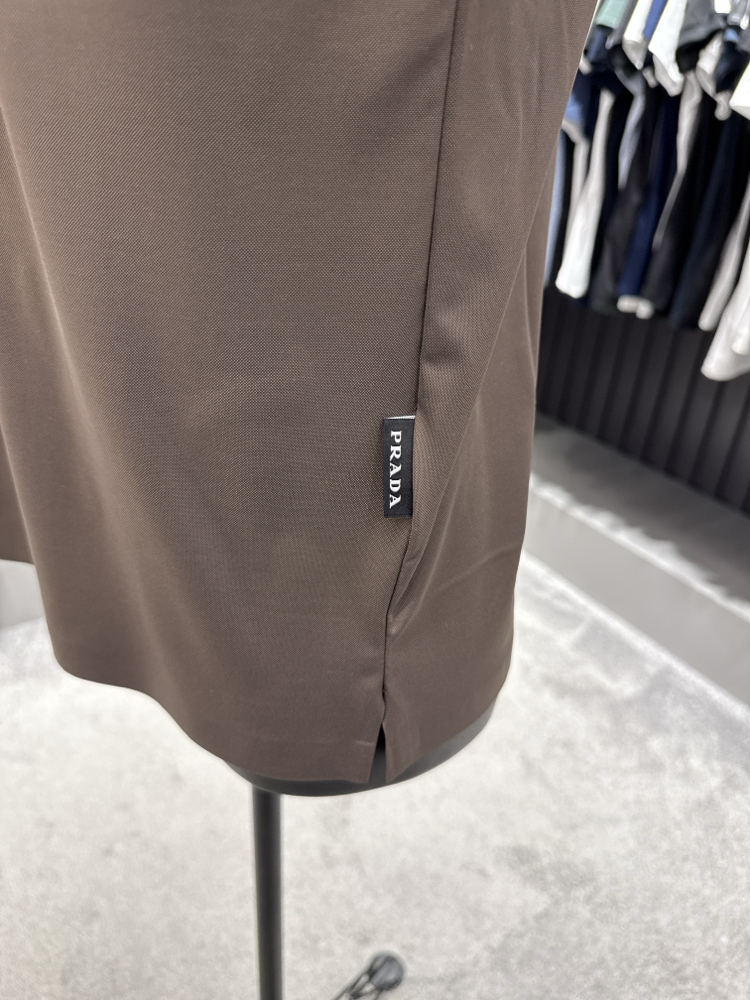İthal PRADA Polo Yaka Kırışmayan Kumaş (0120-Kahve)