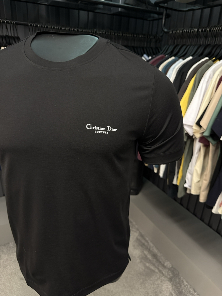 İthal Christian Dior T-shirt  Kırışmayan Kumaş (15056-Siyah)