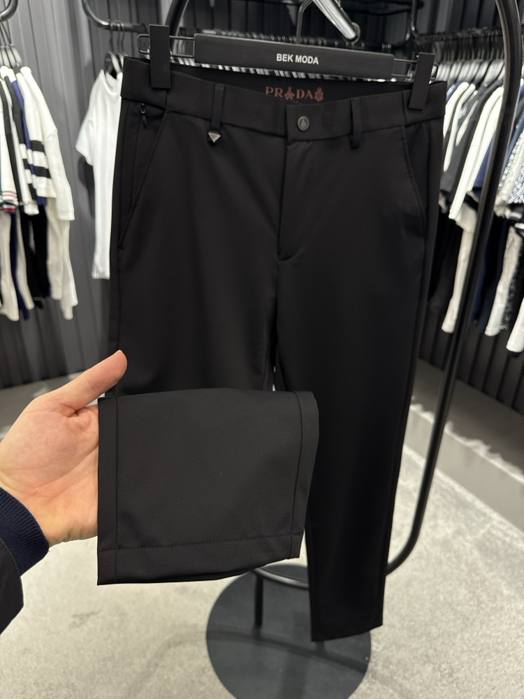 İthal PRADA Kırışmayan Kumaş Jogger Pantolon (0114-Siyah)