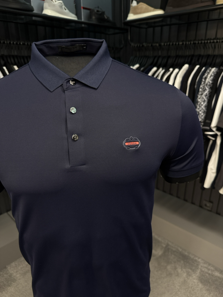 İthal PRADA Polo Yaka Kırışmayan Kumaş (0120-Lacivert)