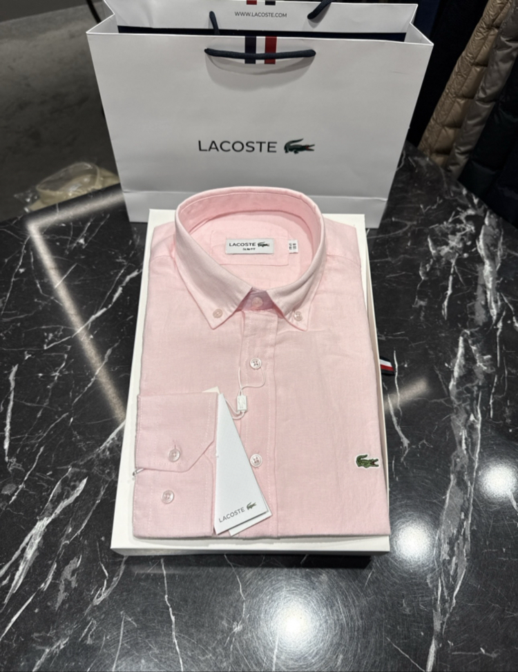 Regular fit Ham Keten Gömlek (-1802-Pembe) 