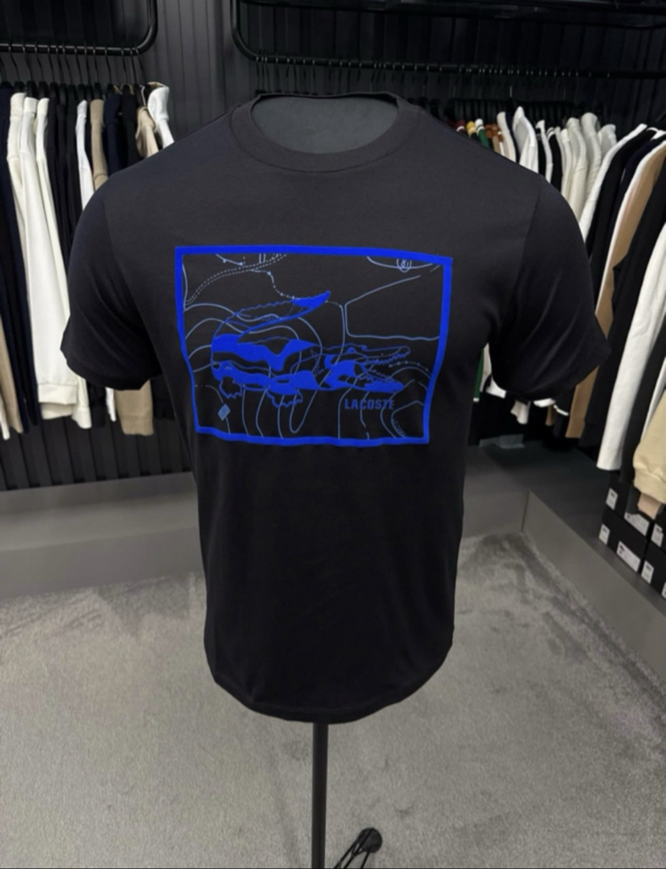 Süet Baskılı T-shirt (26108-Siyah)