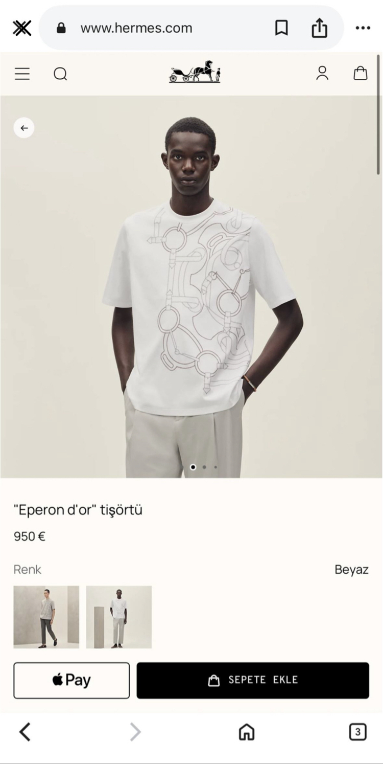 İthal Hermes T-shirt (Beyaz) 5354