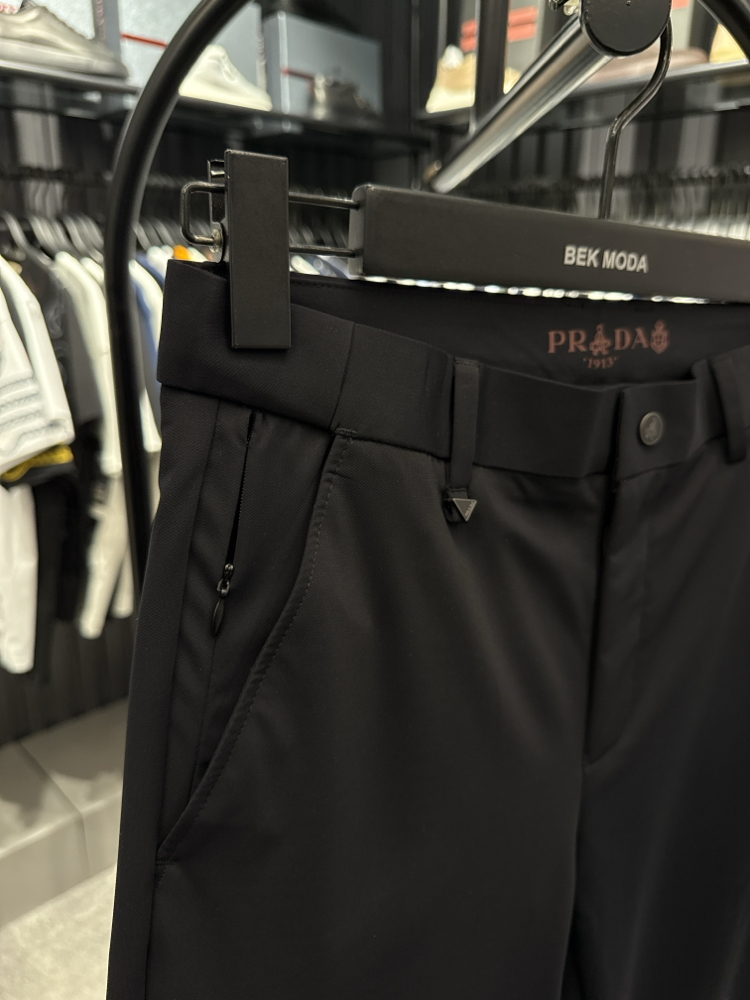 İthal PRADA Kırışmayan Kumaş Jogger Pantolon (0114-Koyu Lacivert)