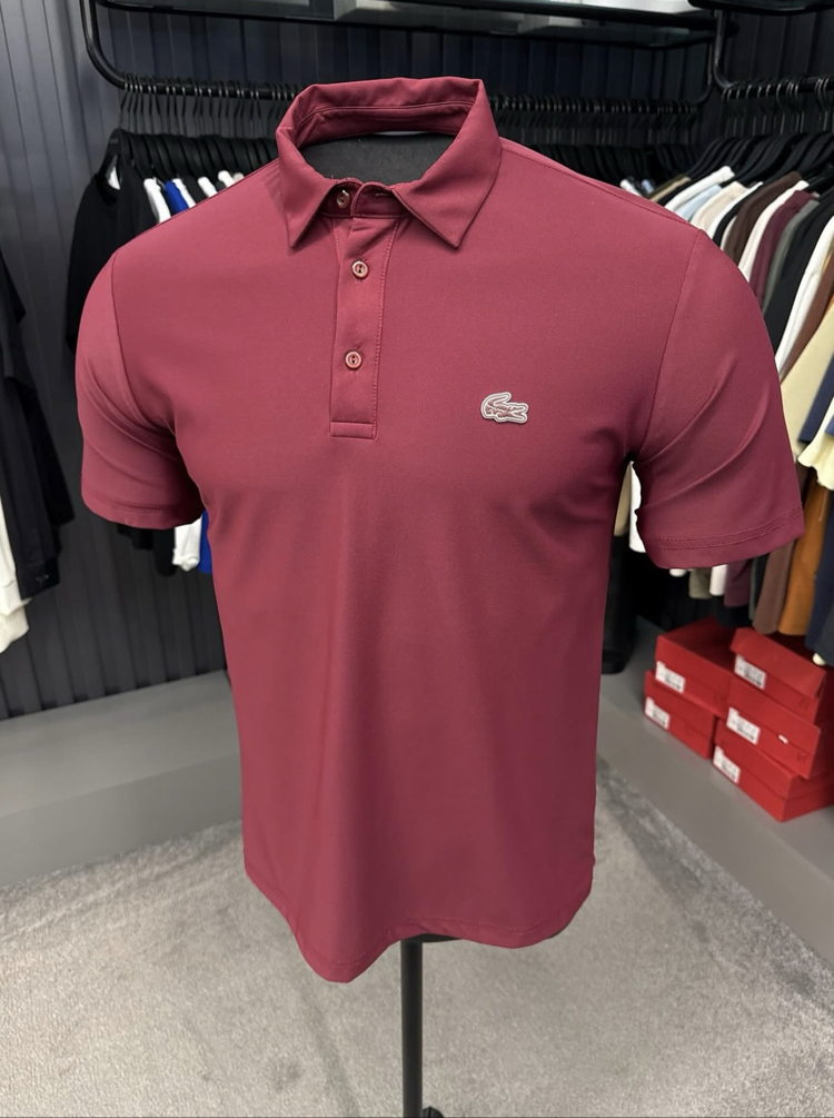İthal Kırışmayan Kumaş Polo Yaka (26124-Bordo)