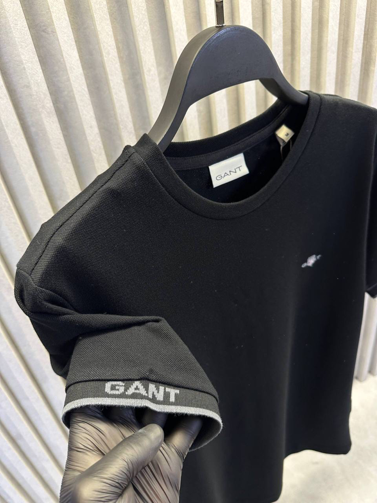 Kol Detaylı Pike Kumaş T-shirt  (15019-Siyah)