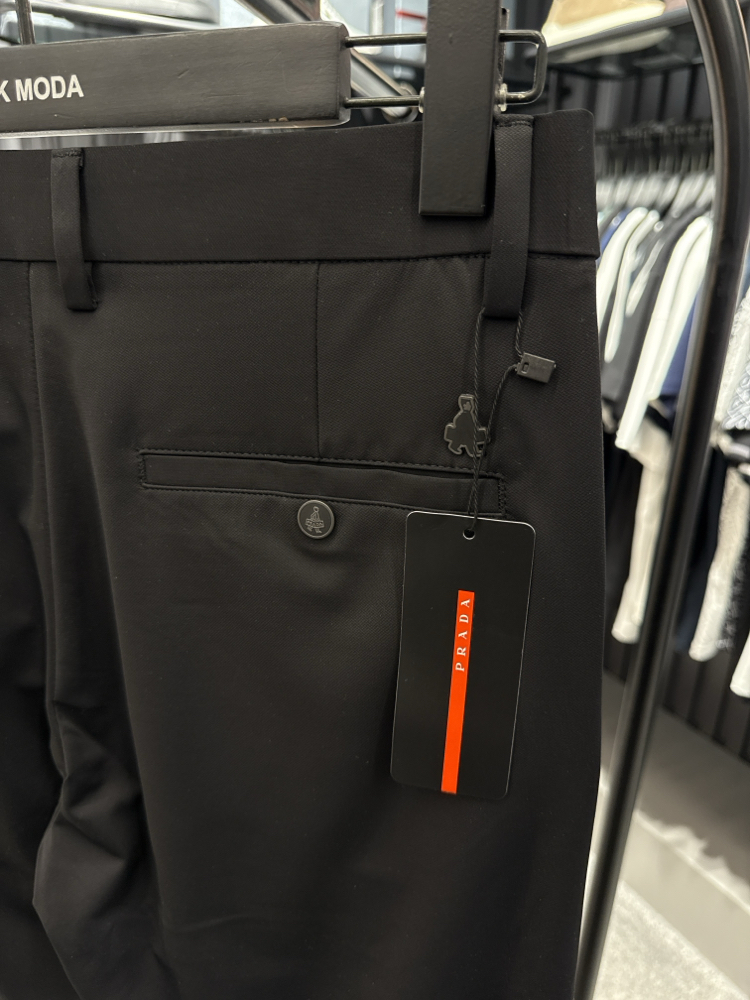 İthal PRADA Kırışmayan Kumaş Jogger Pantolon (0114-Siyah)