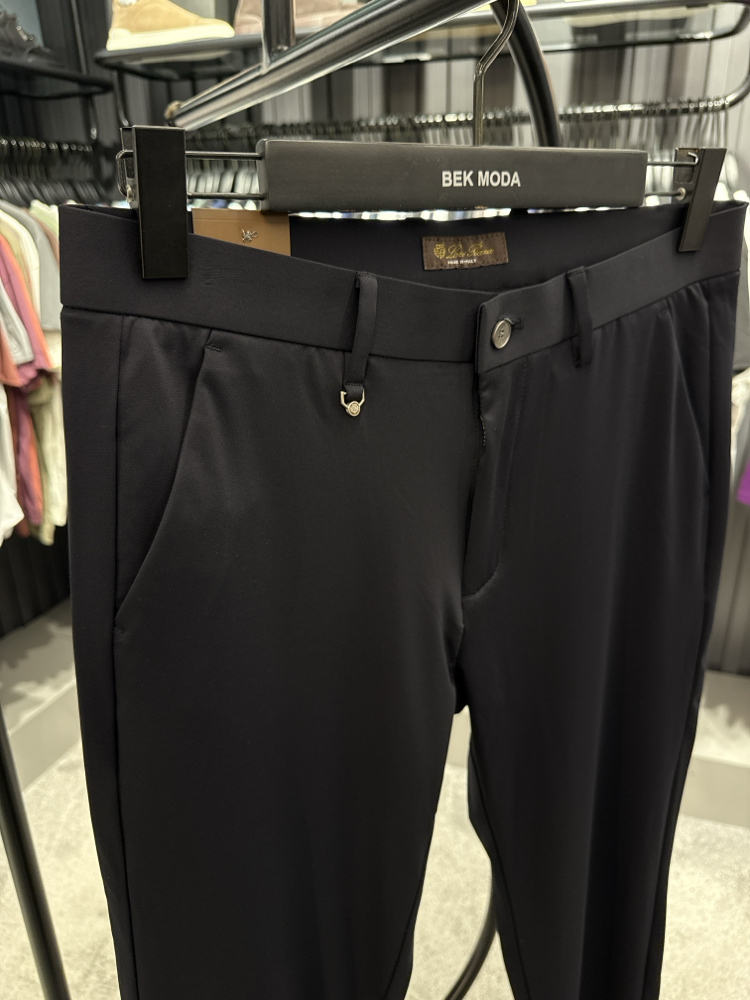 İthal Lora Piana Kırışmayan Kumaş Jogger Pantolon (0110-Lacivert)