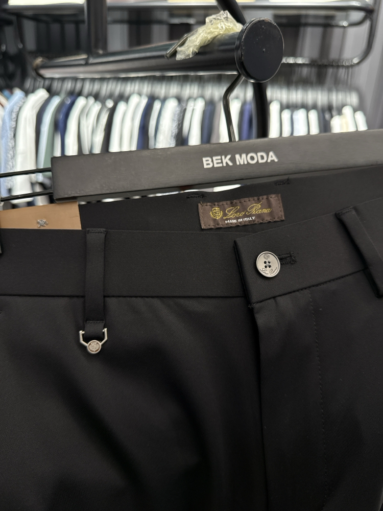 İthal Lora Piana Kırışmayan Kumaş Jogger Pantolon (0110-Siyah)